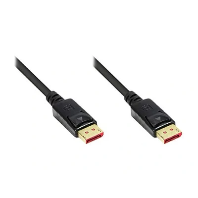 Afbeelding van Good Connections PREMIUM DisplayPort 1.4 kabel 8K @60 Hz / 4K @240 Vergrendeling/vergrendeling, vergulde stekker, 3 voudige afscherming Kopergeleider ZWART 2 m