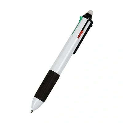 Afbeelding van WEDO 2564400 256226 Vierkleurige balpen (met schuifmechanisme en vier verwisselbare DIN korte vullingen in etui) chroom/zwart/rood/blauw/groen, alleen pen