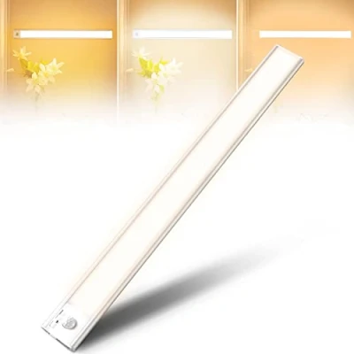 Afbeelding van AiQInu 146 led kastlamp met bewegingsmelder, USB oplaadbaar, kastlamp, 40 cm, dimbaar, magneetstrip voor keuken, trappen
