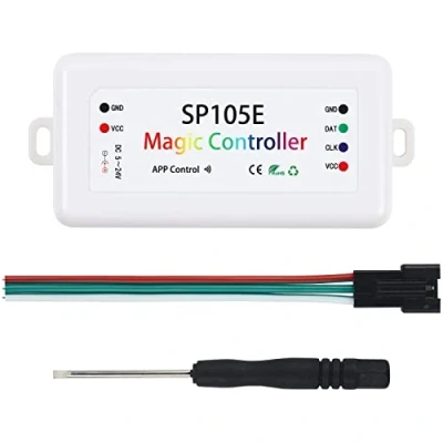 Afbeelding van VIPMOON LED controller Bluetooth SP105E bedieningspaneel 4.0 2048 pixels iOS/Android app voor DC5V 24V WS2811/WS2812B/WS2801/SK6812/APA102/6803 IC Strip Pixel Module Panel Licht