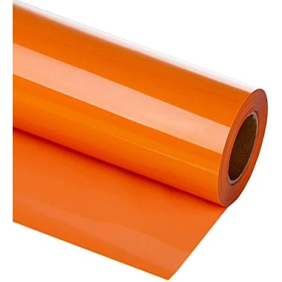 Afbeelding van HIKENRI Warmteoverdracht Vinyl bundel 12 &quot;x 10&quot; Voet Rollen, HTV voor Silhouet Cameo Gemakkelijk te knippen &amp; Onkruid, DIY Warmtepers Ontwerp T shirt, Kleding, Hoeden en ander Textiel Oranje
