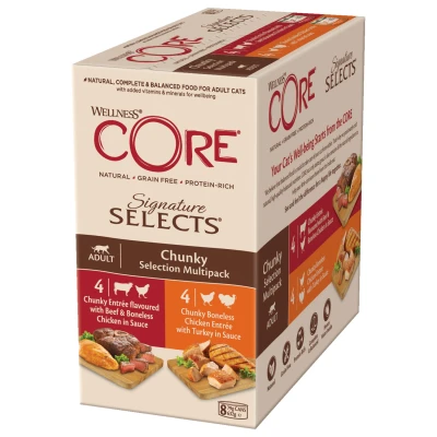 Afbeelding van 8x Wellness Core Kattenvoer Signature Selects Chunky 8 pack x 79 gr
