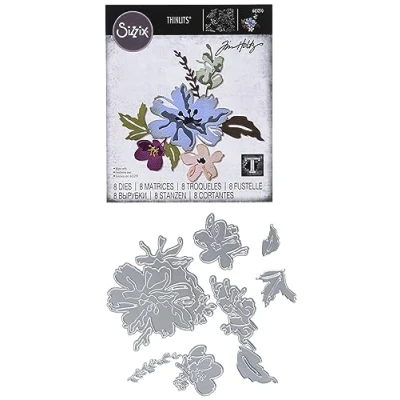 Afbeelding van Sizzix Thinlits Die Set 8PK Brushstroke Flowers #2 665210 Tim Holtz (01 21)