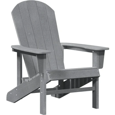 Afbeelding van vidaXL Adirondack stoel Lichtgrijs 74x82x91 cm HDPE