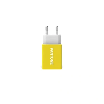 Afbeelding van Lichtnetadapter met 1 USB poort, Geel Celly Pantone