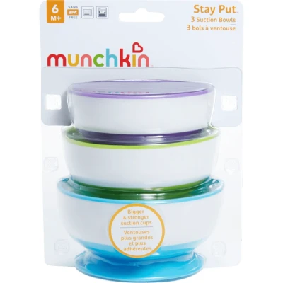 Afbeelding van Munchkin Paars, Groen, Blauw 3 Stuks Kommetjes met Zuignap 051750
