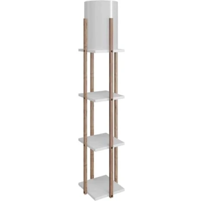 Afbeelding van Verlichting Lott Vloerlamp in Wit Spaanplaat Afmetingen 21x21x135cm Ideaal voor Stijlvolle