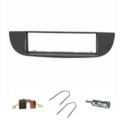 Afbeelding van tomzz Audio 2414 038 Radio Bezel Set compatibel met Fiat 500 My.2007 2015 zwart Adapter ISO Antenne DIN Release Bracket