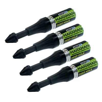 Afbeelding van Marxman Diepe Gat Krijt Markering Pen x4 Zwart Diep Tool Over 45mm MARXMAN1BLK