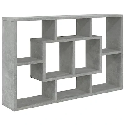 Afbeelding van vidaXL Wandschap 85x16x52,5 cm bewerkt hout betongrijs, zwevend schap, muurschap, muurplank, plank, wandplank, zwevende schappen, planken