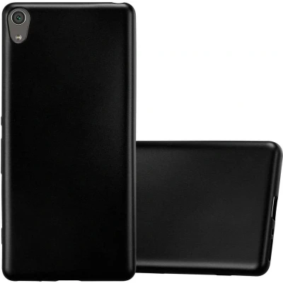 Afbeelding van Cadorabo Hoesje geschikt voor Sony Xperia XA in METALLIC ZWART Beschermhoes gemaakt van flexibel TPU silicone Case Cover