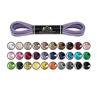 Afbeelding van Mount Swiss Luxe schoenveters, waterafstotende en scheurvaste veters, rond, diameter 2 3 mm, van fijn katoen/gewaxt, voor zakelijk pak leren schoenen, elegante schoenveters lengtes 45 120 cm,
