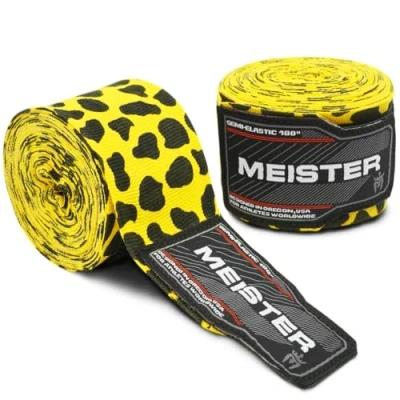 Afbeelding van Meister Paar elastische katoenen handwraps voor MMA en boksen luipaardprint 180&quot;