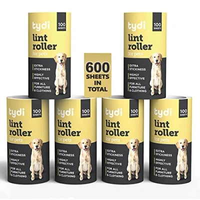 Afbeelding van pluisroller vullingen 600 vellen compatibel met Tydi, PetLovers, Mr.Siga, Melerio, Azecat en vele andere pluisrollen 100 per kleverige roller navulling voor dierenhaar