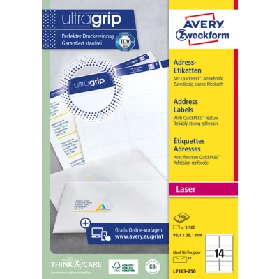 Afbeelding van Etiket Avery L7163 250 99.1x38.1mm wit 3500stuks