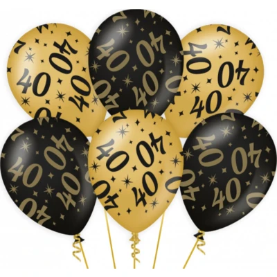 Afbeelding van Ballonnen 40 jaar 30cm 6 stuks