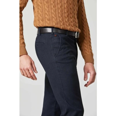 Afbeelding van Meyer pantalon heren Bonn flatfront model normale fit zwart effen 102 / 51