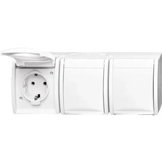 Afbeelding van Abb busch jaeger wandcontactdoos ra 3 voudig hor kd opbouw ip44 o alpin 2cka002084a0712