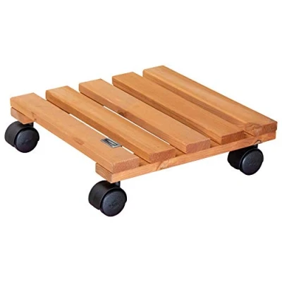Afbeelding van WAGNER Plantentrolley NATURE 29 x 8,5 cm I Bloementrolley voor binnengebruik Bakwagen van FSC® gecertificeerd massief hout, terracotta Draagvermogen 100 kg Made in EU 20015201