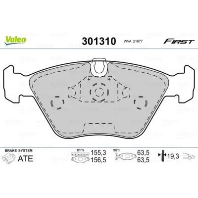 Afbeelding van Valeo Remblokset 301310
