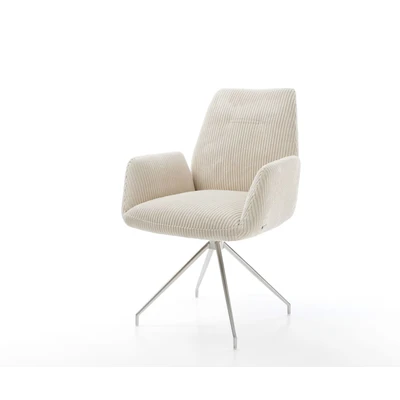 Afbeelding van Draaistoel Zoa Flex kruisframe conisch roestvrij staal cord beige 180
