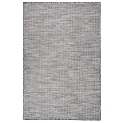 Afbeelding van Buitenkleed platgeweven 120x170 cm bruin en blauw