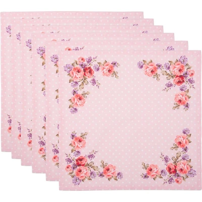 Afbeelding van Clayre &amp; Eef Roze Servetten 6 stuks 40*40 cm SPL DTR43