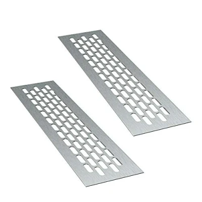 Afbeelding van sossai® aluminium ventilatierooster Alucratis (2 stuks) Rechthoekig afmetingen: 24,5 x 6 cm Kleur: inox afvoerluchtrooster