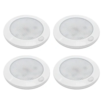 Afbeelding van Dream Lighting Binnenverlichting LED 12v Camper Plafond Lamp met Schakelaar Ronde 7,6CM 2,4W IP44 Caravan Verlichting Dimbaar RV Warm Wit 3000K 4 Pak