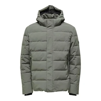 Afbeelding van ONLY &amp; SONS ONSCAYSON Puffa OTW gewatteerde jas voor heren, Castor grijs, L, Gray, L