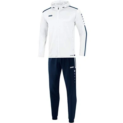 Afbeelding van Trainingspak polyester met kap Striker 2.0 Wit/marine / 140