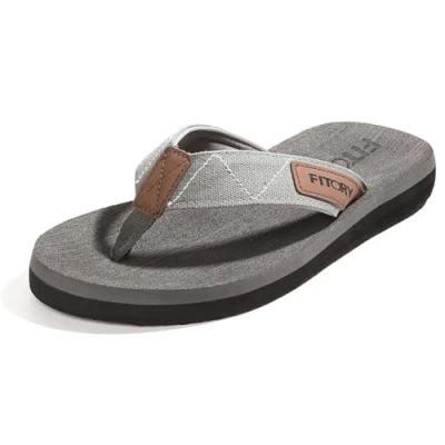 Afbeelding van FITORY Slippers voor heren Strandsandalen Surfen Toe Separator Zomerschoenen, grijs, 46 EU