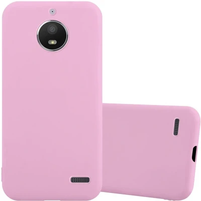 Afbeelding van Cadorabo Hoesje geschikt voor Motorola MOTO E4 in CANDY ROZE Beschermhoes TPU silicone Case Cover