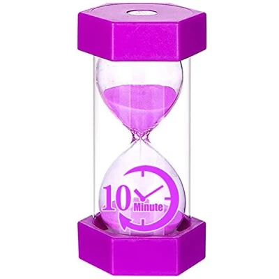 Afbeelding van Purper Zandloper,10 Minuten Timer, Zandwekker,Zand Timers voor Kinderen,Ei Timer Tandenborstel Zandloper Zandklok Klaslokaal Game Home Office Decoratie