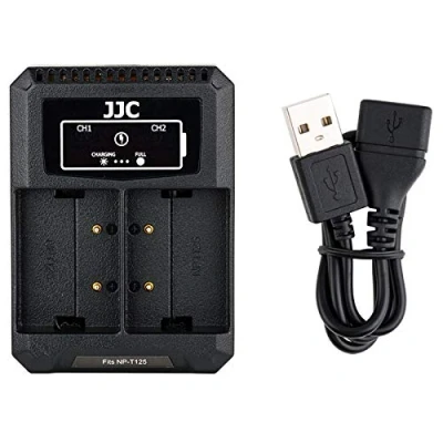 Afbeelding van JJC NP W235 Adapter voor dubbele digitale camera batterijlader met USB kabel Fujifilm GFX 100, 50R, 50S, VG GFX, T125, Fuji BC T125