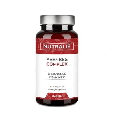 Afbeelding van Amerikaanse Veenbes Cranberry met vitamine C, D mannose en Hibiscus Bescherming van de Urinewegen Antioxidant 60 capsules Nutralie
