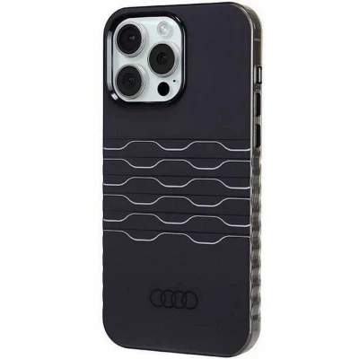 Afbeelding van Audi IML Grille Pattern Back Case (MagSafe Compatible) Geschikt voor Apple iPhone 15 Pro Max (6.7&quot;) Zwart