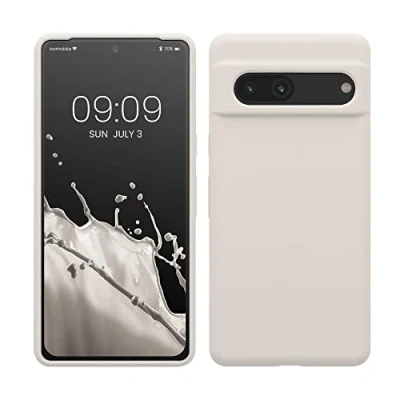 Afbeelding van kwmobile telefoonhoesje geschikt voor Google Pixel 7 Hoesje met siliconen coating Smartphone case in mat wit