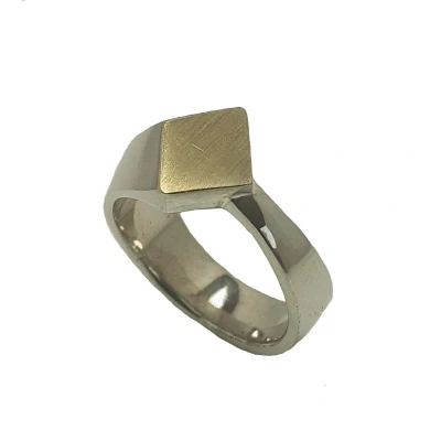 Afbeelding van Ring zilver/goud Verlinden juwelier maat 18