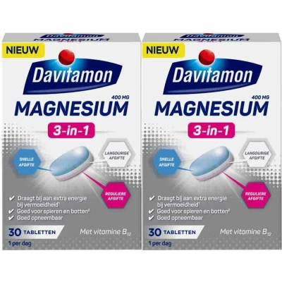 Afbeelding van Gratis Verzending: 2x Davitamon Magnesium 3 in 1 30 tabletten