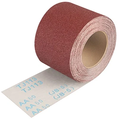 Afbeelding van Shineboc Schuurpapier Korrel 60, Schuurpapierrol 93 mm x 10 m Slijtvast, Bruin Korund, Nat Slijpen, Schuurrol Met Textielbasis, Voor Handschuurmachines Hout, Metaal, Roestvrij Staal