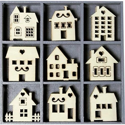 Afbeelding van Knorr prandell 2118521013 houten ornamentbox, motief: Huizen