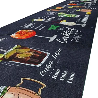 Afbeelding van ANRO Keukentapijt, keukenloper, tapijt, loper, keuken, wasbaar, antislip, pub, afwasbaar, 100 x 52 cm