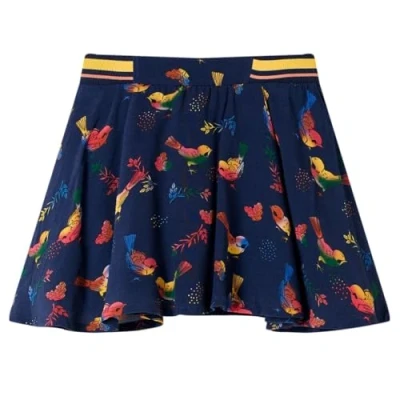Afbeelding van Kinderrokje vogelprint 116 marineblauw