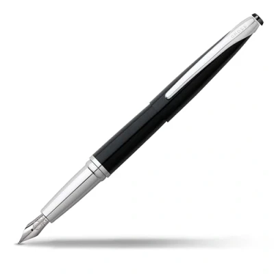 Afbeelding van Cross ATX vulpen (F veer, incl. 2 zwarte inktpatronen &amp; premium geschenkdoos) basalt zwart