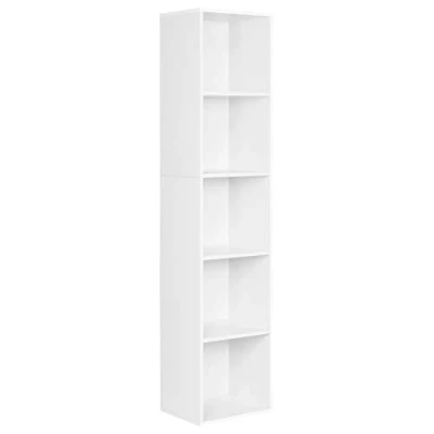 Afbeelding van WOLTU Boekenkast Boekenplank in MDF met 5 compartimenten,Bibliotheek boekenrek Opslagplank 30x23,5x132,2cm,Wit SK003ws5