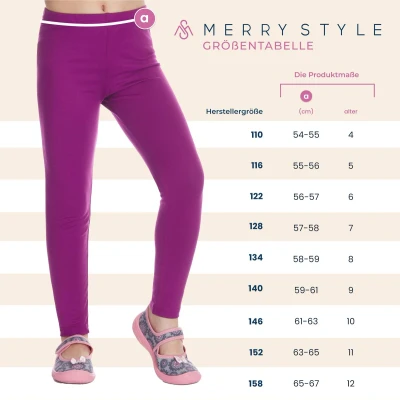 Afbeelding van Merry Style Meisjes Lange Legging van Katoenen Vrijetijdsbroek Sport MS MS10 337 LE new Blauw/Wolken 122