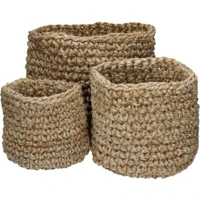 Afbeelding van Pomax Nourio Jute Manden Set Van 3