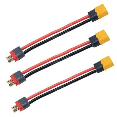 Afbeelding van 3 Stks Amass XT60 Mannelijke naar Deans T Plug Connector Adapter met 14AWG Siliconen Draad