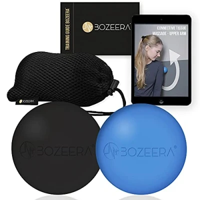 Afbeelding van [LACROSSE BALLEN] 2x 6cm Lacrosse Ball Massageballen Triggerpoint Ballen Bal Set Incl. GRATIS Video handleiding, Poster &amp; Tas BOZEERA® Premium